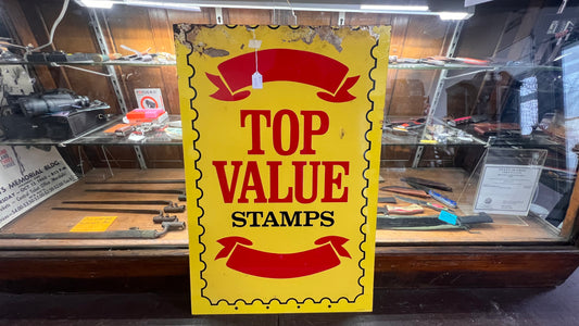 Metal Value Stamp Sign